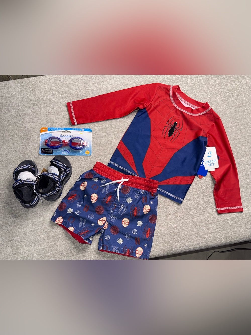 NWT Boys Spider Man Swim Buddle 2T Weestep Sandals Size 7